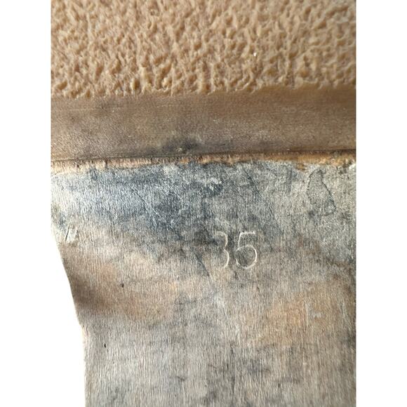 Swedish Hasbeens Brown Almond Toe T-Strap Wooden Block Heel Leather Clogs Size 5 - Picture 14 of 15